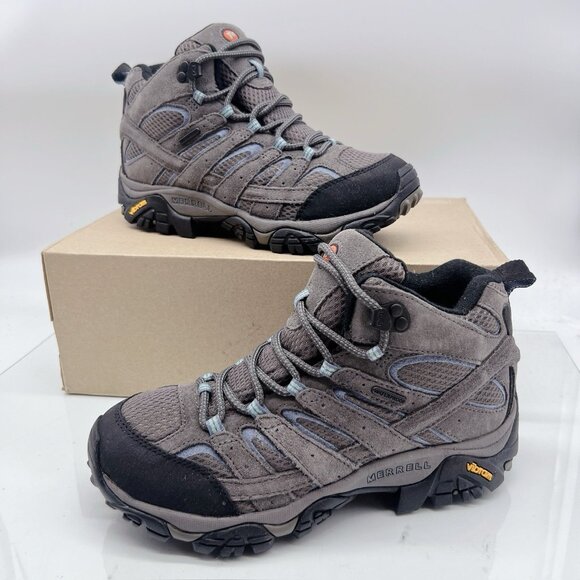 Merrell Moab 2 Mid Waterproof Hiking Boots Shoes Granite Gray Womens US 8 - NEW - Picture 1 of 12